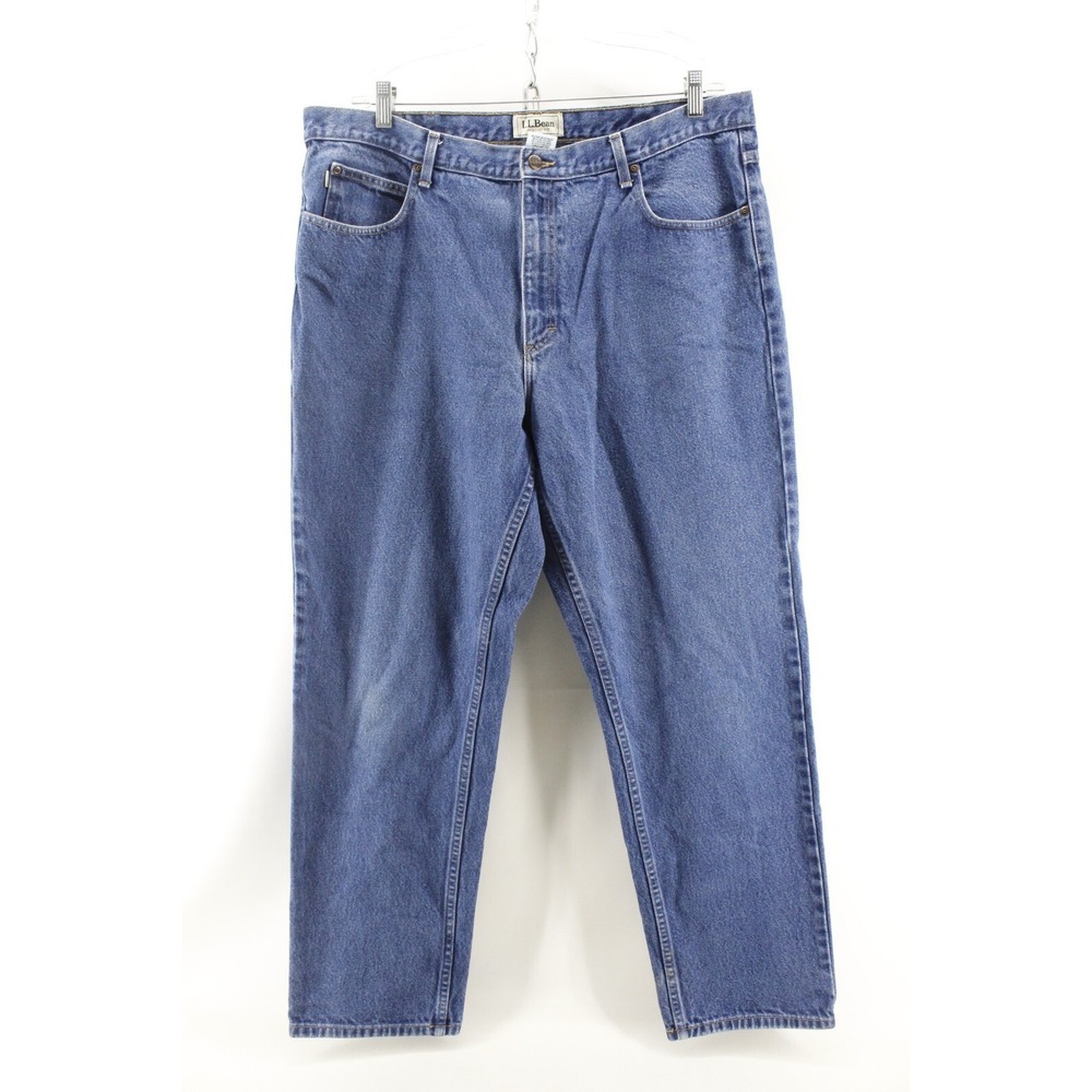 LL Bean Men's 40x32 Blue Jeans Classic fit Straight‎ Leg 100% Cotton